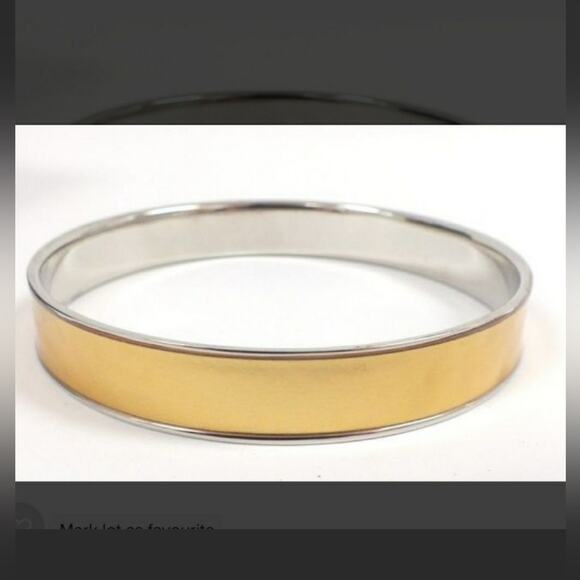 DKNY  - Stainless Steel Enameled Bangle Bracelet with Logo Plate, EUC - Picture 3 of 12
